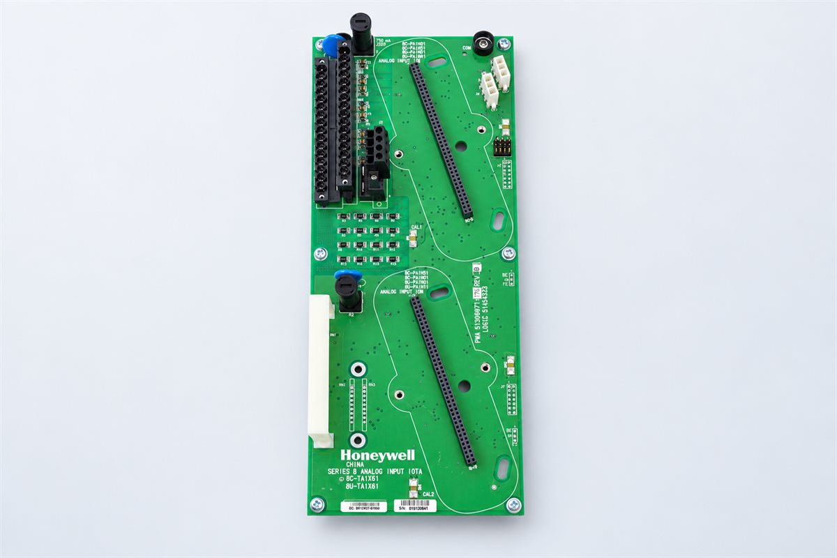 Honeywell Series 8 analog input IOTA board prepared for identity and connector review