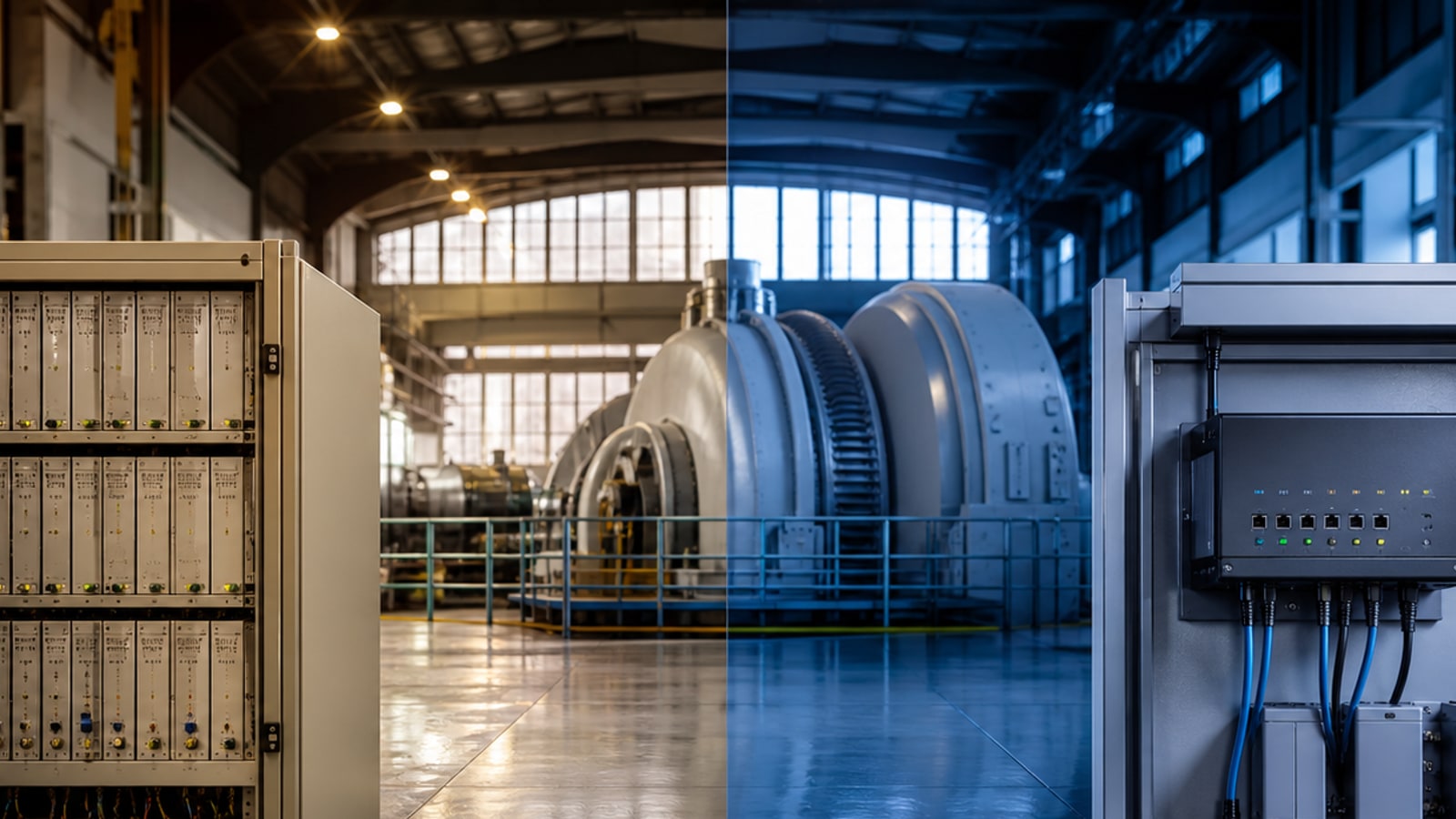 Legacy rack machinery protection compared with modern distributed monitoring in a turbine hall